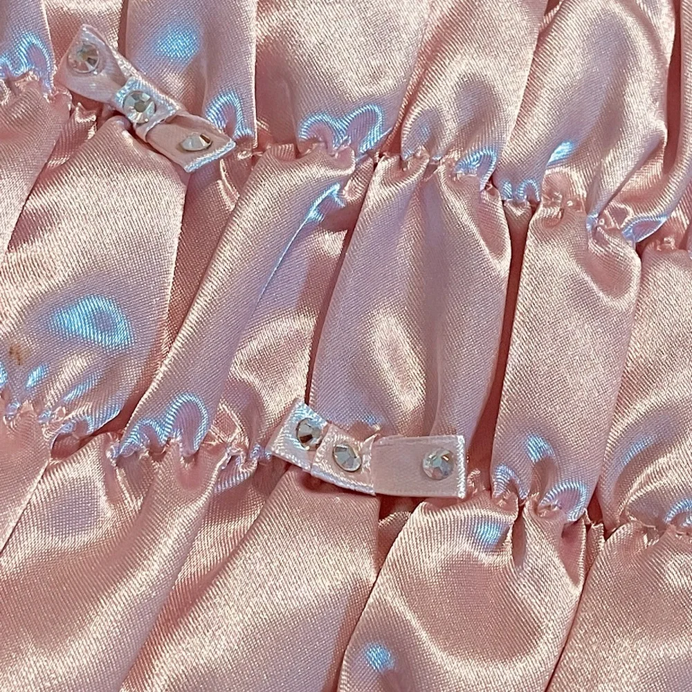 “KIDS HEADQUARTERS” GIRLS PINK ZIP-UP PUFFER VEST WITH BOWS & RHINESTONES SIZE 5 - Picture 6 of 6